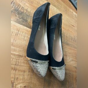 Madden Girl Black and Gold Heels